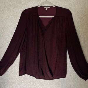 Maurices Deep Wine Wrap Blouse